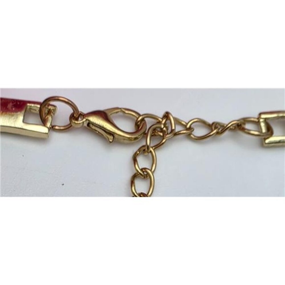 Matte Gold Tone Crystal Floral Bib Necklace Bangle Earrings Ring Set - Picture 6 of 10